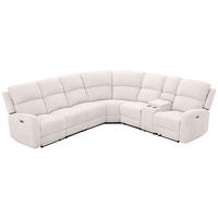 ECKSOFA Weiß Leinenoptik  - Schwarz/Weiß, KONVENTIONELL, Holz/Kunststoff (240/102/265cm) - Livetastic