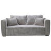 SOFA in Cord Hellgrau  - Hellgrau/Schwarz, Design, Holz/Textil (223/95/121cm) - MID.YOU