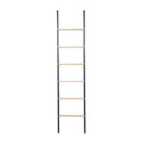 HANDTUCHLEITER 45/190,4/2,1 cm  - Schwarz/Naturfarben, Basics, Holz/Metall (45/190,4/2,1cm) - Sadena