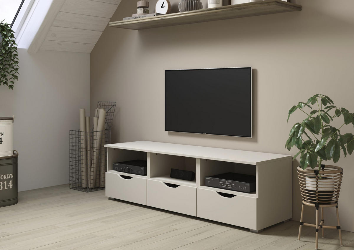 LOWBOARD  in 140/43/42 cm  - Champagner/Silberfarben, Basics, Holzwerkstoff (140/43/42cm) - Boxxx