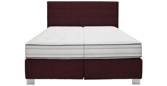 BOXSPRINGBETT 180/200 cm in Rotbraun - Rotbraun/Alufarben, KONVENTIONELL, Holzwerkstoff/Textil (180/200cm) - Dieter Knoll