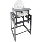 KOMBIHOCHSTUHL  - Grau, Basics, Holz - My Baby Lou