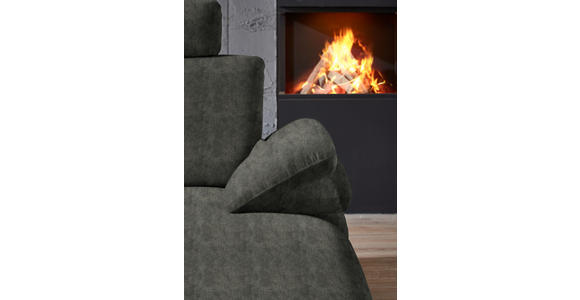 WOHNLANDSCHAFT in Velours Dunkelgrau - Dunkelgrau/Schwarz, Design, Textil/Metall (208/344/180cm) - Dieter Knoll