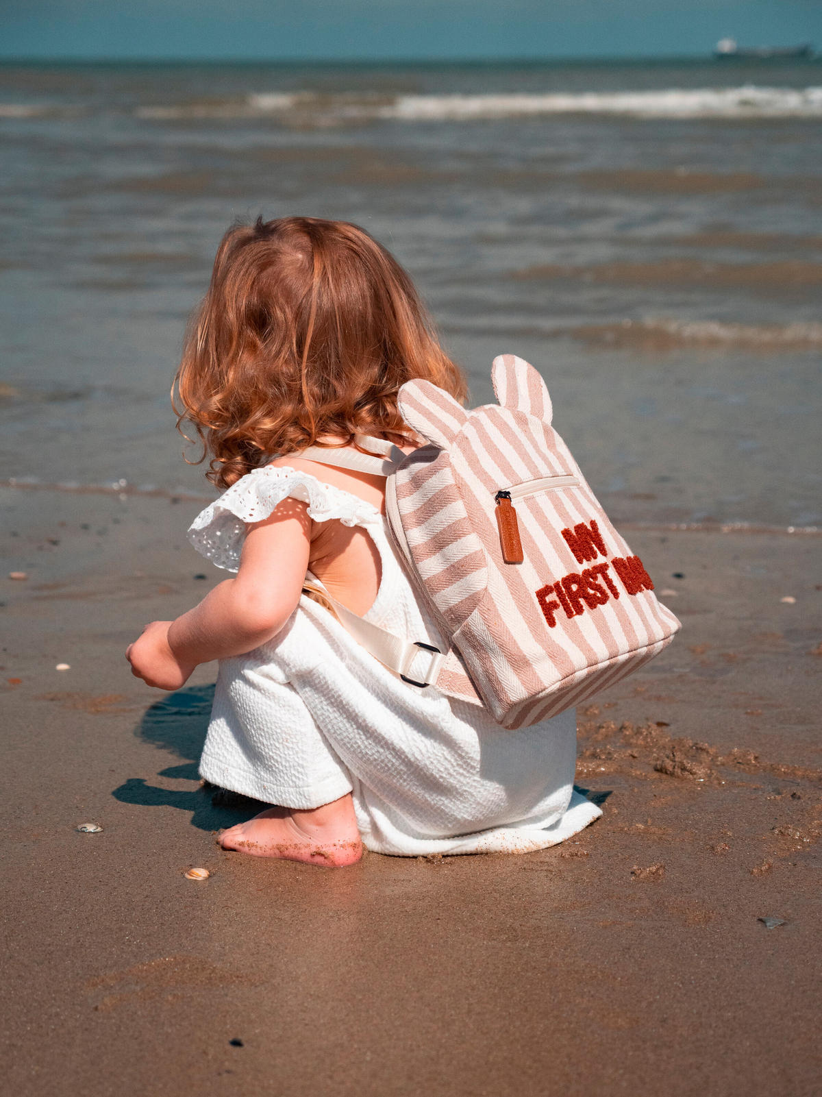 KINDERRUCKSACK - Terracotta/Weiß, KONVENTIONELL, Textil (20/8/24cm) - Childhome