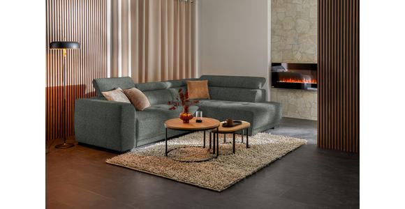 ECKSOFA in Struktur Grau 284/205 cm - Schwarz/Grau, Design, Kunststoff/Textil (284/205cm) - Xora