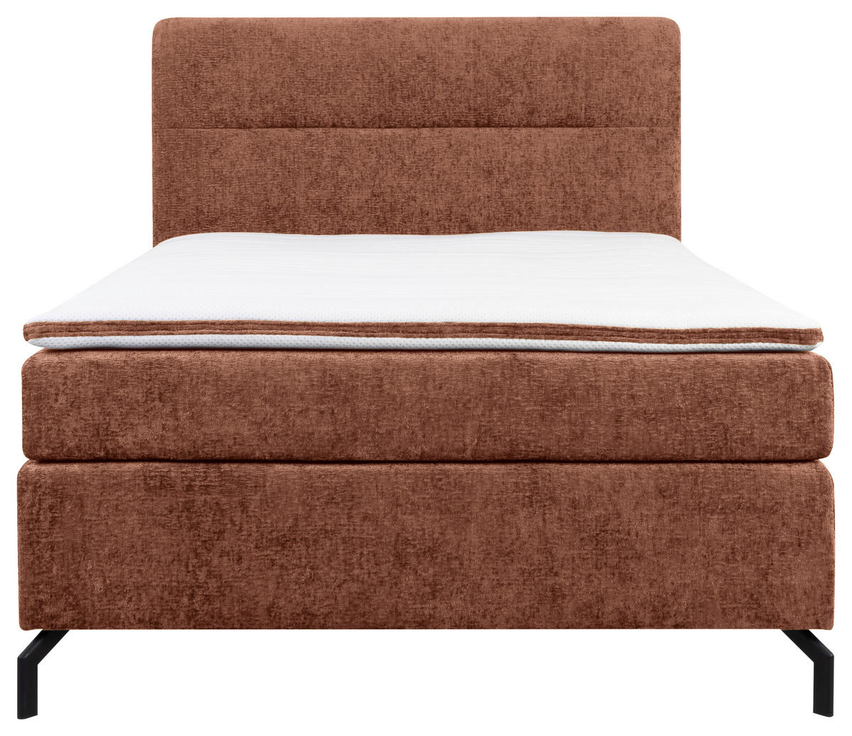 BOXSPRINGBETT 140/200 cm  in Rotbraun  - Rotbraun/Schwarz, Design, Textil/Metall (140/200cm) - Esposa