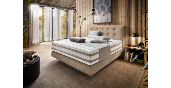 BOXSPRINGBETT 160/200 cm in Beige - Beige, KONVENTIONELL, Holz/Textil (160/200cm) - Dieter Knoll
