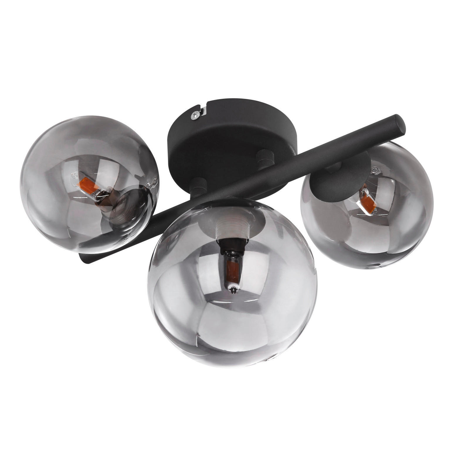 APLICĂ DE PERETE CU LED - negru, Design, sticlă/metal (28/19cm) - Globo