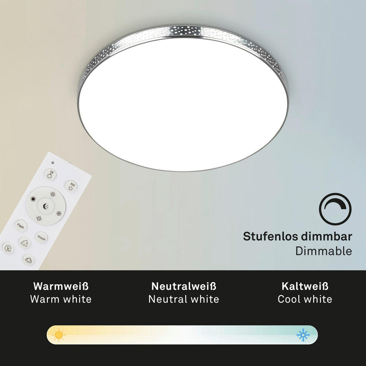 KUPAONSKA LED SVJETILJKA STRO  - boje kroma, Basics, metal (35,5/6,5cm)