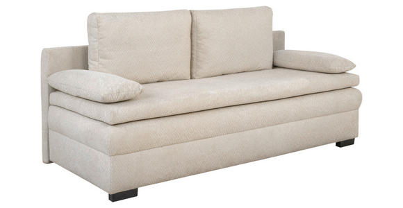 SCHLAFSOFA  mit Liegefunktion, Schlafen auf Sitzhöhe, Rücken echt Struktur Beige  - Beige/Schwarz, KONVENTIONELL, Kunststoff/Textil (195/93/83cm) - Carryhome