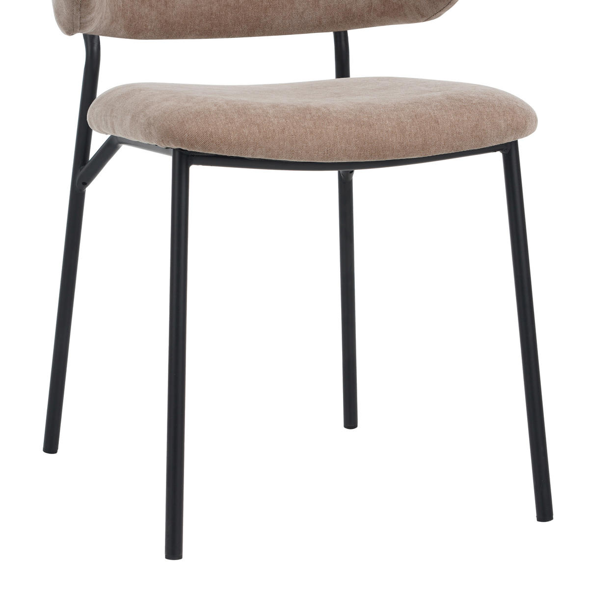 STUHL Mikrofaser Braun, Schwarz  - Schwarz/Braun, KONVENTIONELL, Textil/Metall (52/83/61cm) - MID.YOU