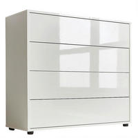 KOMODA, bílá, vysoce lesklá bílá, 79/73/33 cm - bílá/černá, Moderní, kompozitní dřevo/plast (79/73/33cm) - MID.YOU