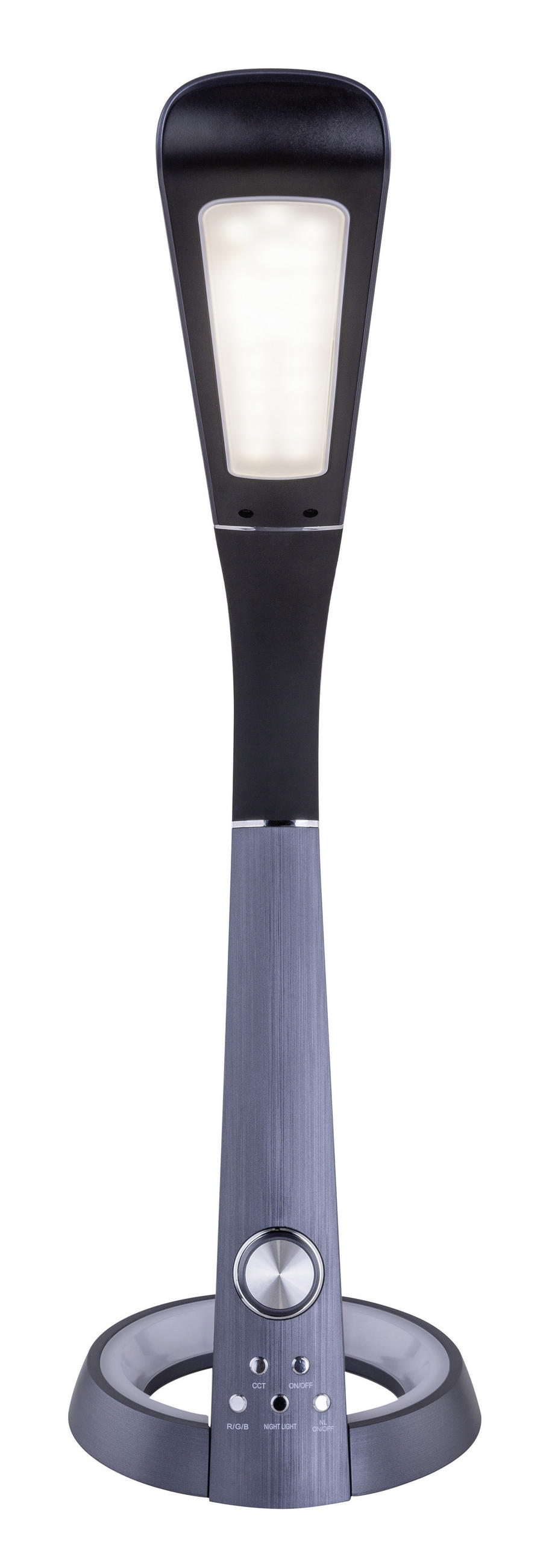 LED ÍRÓASZTALI LÁMPA - fekete/sötétszürke, Design, műanyag (34,3/18,3/64cm) - Novel