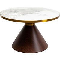 COUCHTISCH in Metall, Keramik 70/70/42 cm  - Goldfarben/Braun, Design, Keramik/Metall (70/70/42cm) - Kare-Design