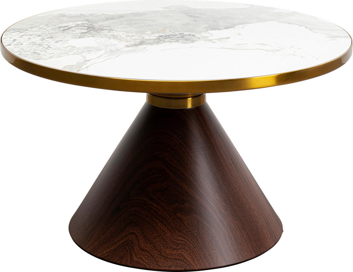 COUCHTISCH in Metall, Keramik 70/70/42 cm  - Goldfarben/Braun, Design, Keramik/Metall (70/70/42cm) - Kare-Design