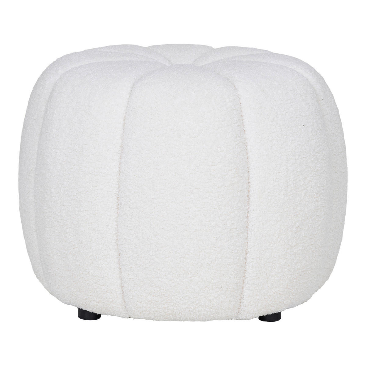 POUF in Weiß Textil Weiß Hochglanz  - Weiß Hochglanz/Weiß, Basics, Textil (48/38/48cm)