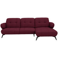 ECKSOFA Chenille Weinrot  - Weinrot/Schwarz, Design, Textil/Metall (282/189cm) - Novel