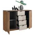 SIDEBOARD DANAO  in 140/90/38 cm  - Kaschmir/Eichefarben, Design, Holzwerkstoff/Metall (140/90/38cm) - Xora