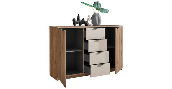 SIDEBOARD DANAO in 140/90/38 cm - Kaschmir/Eichefarben, Design, Holzwerkstoff/Metall (140/90/38cm) - Xora