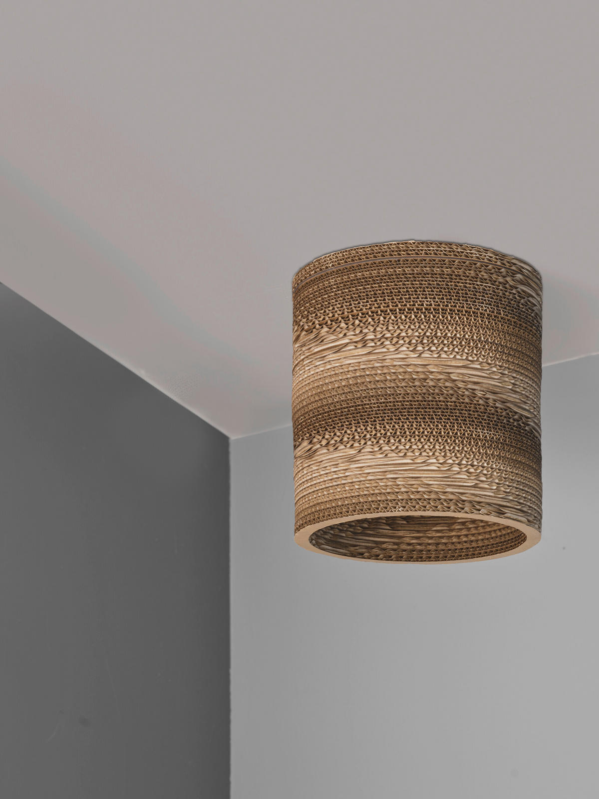 DECKENLEUCHTE  25/26 cm    - Braun, Natur, Karton/Metall (25/26cm) - Osram