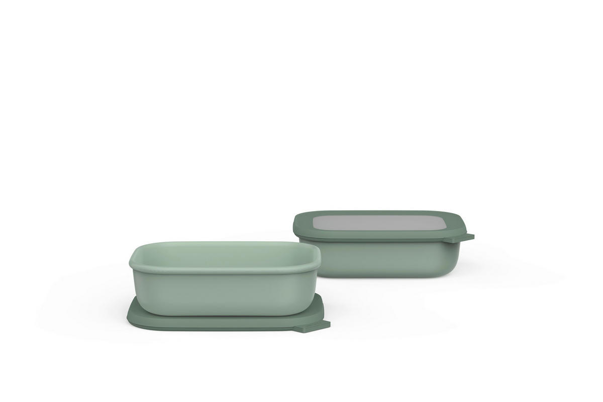 VORRATSDOSENSET 2-teilig  - Klar/Salbeigrün, Kunststoff (1000ml) - Mepal