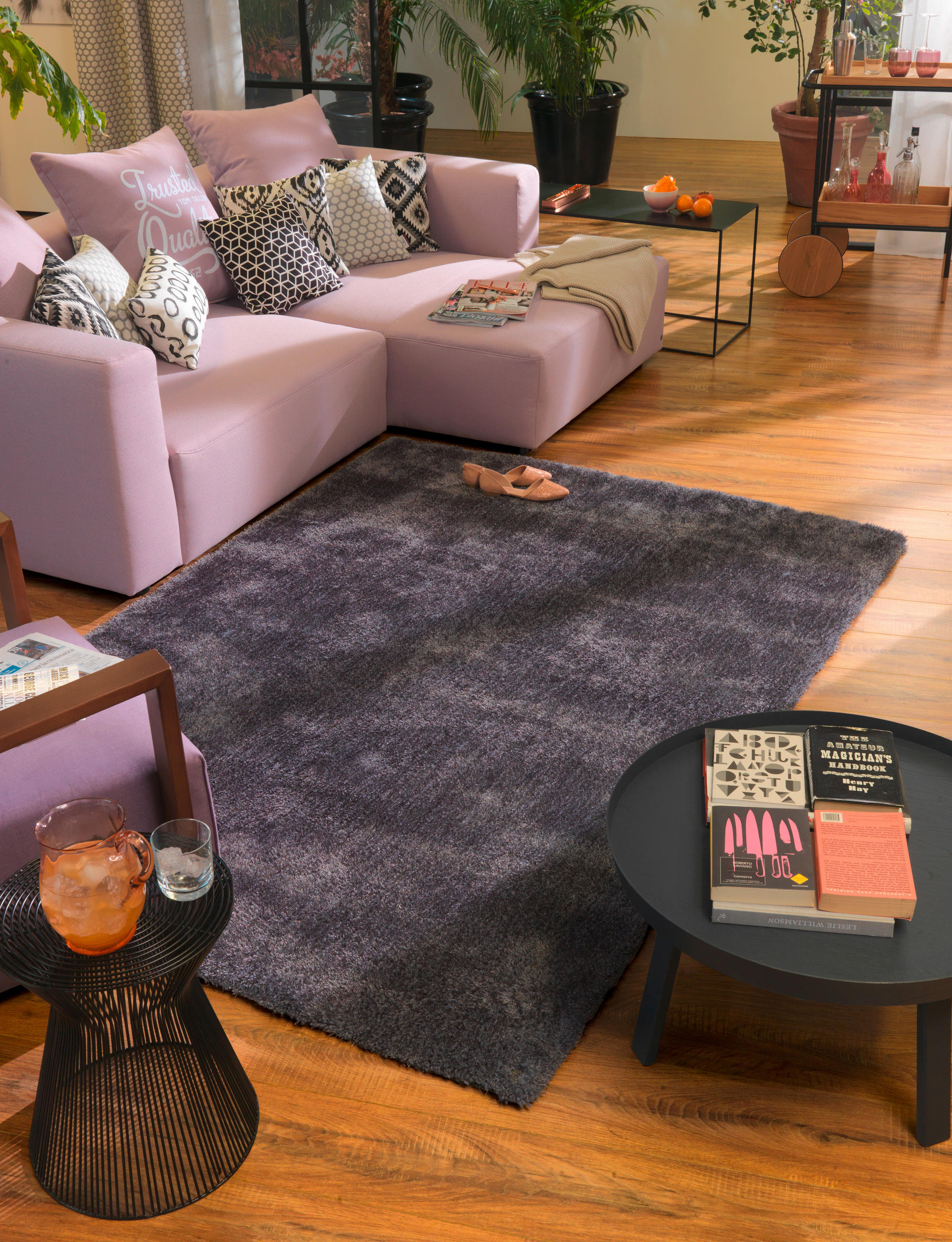 TEPIH VISOKOG FLORA 160/230 cm antracit - antracit, Basics, tekstil (160/230cm) - Tom Tailor