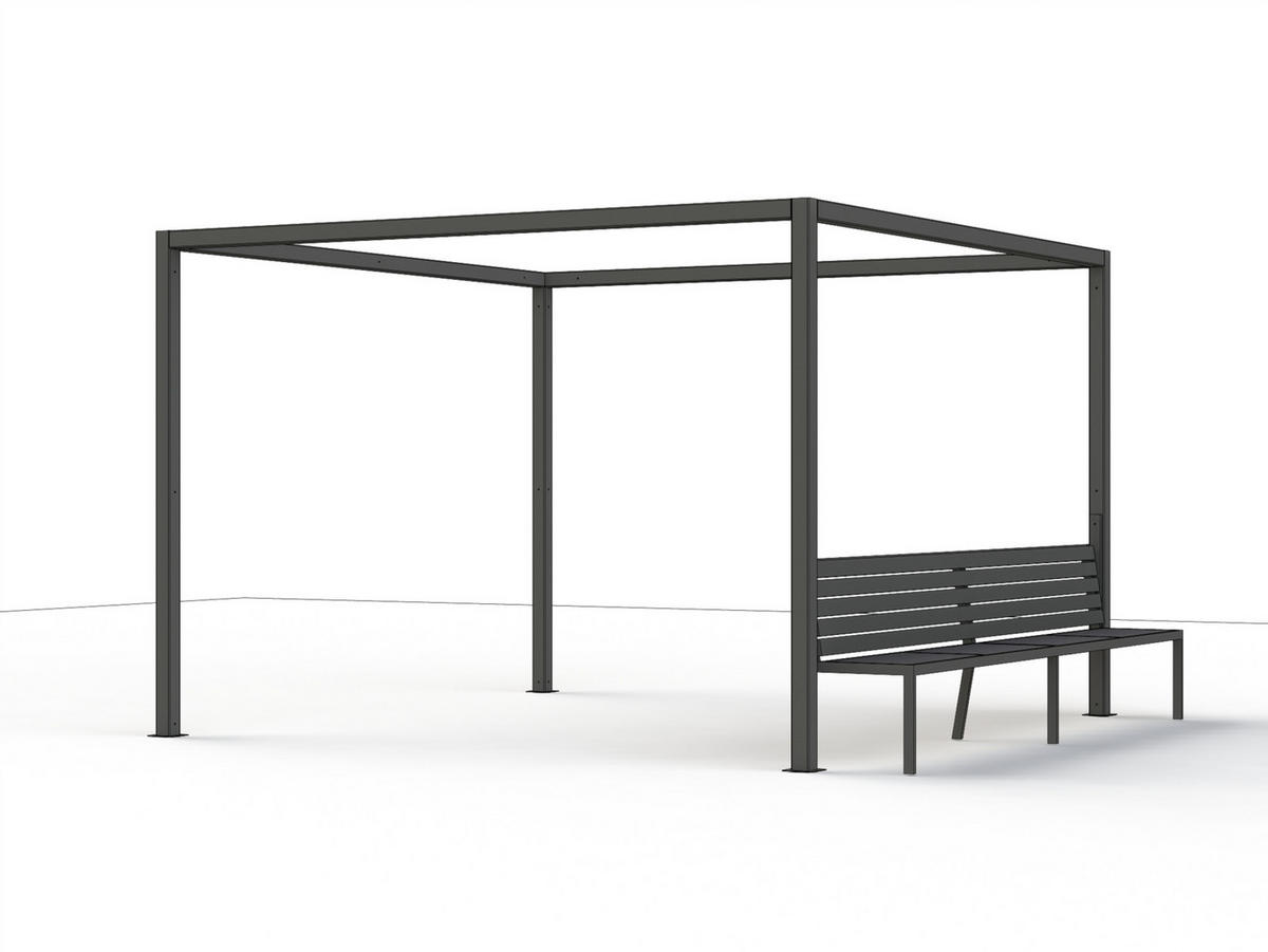 GARTENBANK 300/100/62 cm  Aluminium  - Anthrazit, Basics, Metall (300/100/62cm) - Siena Garden
