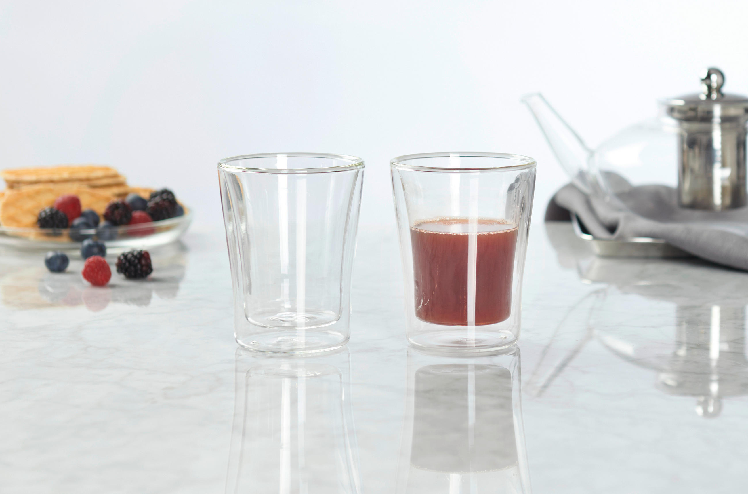 SADA SKLENIČEK 2 ks - čiré, Design, sklo (220ml) - Novel
