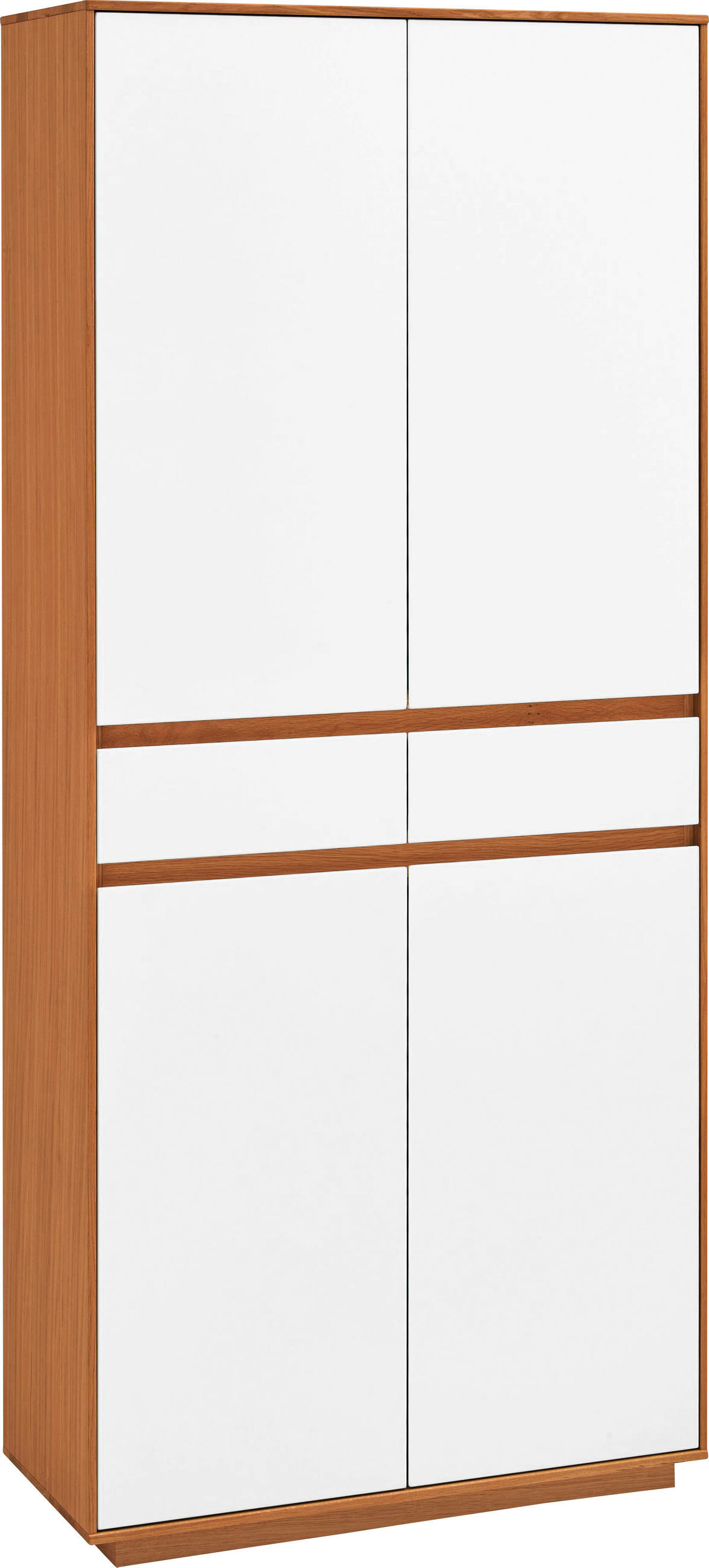 XXXLutz Garderobenschrank Weiß, Eiche 86x193x37 cm