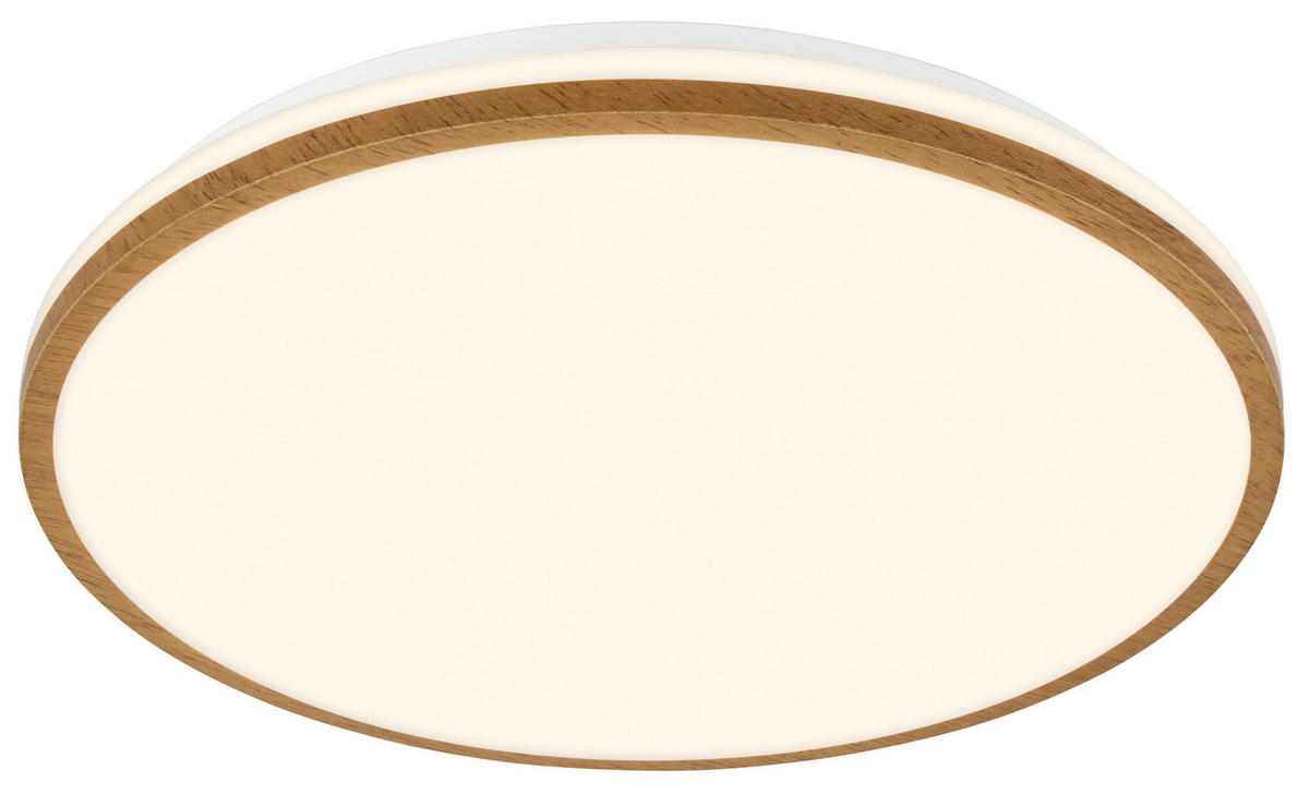 FÜRDŐSZ. LED MENNYEZETI LÁMPA - fehér, Basics, műanyag/fa (33/6,5cm)