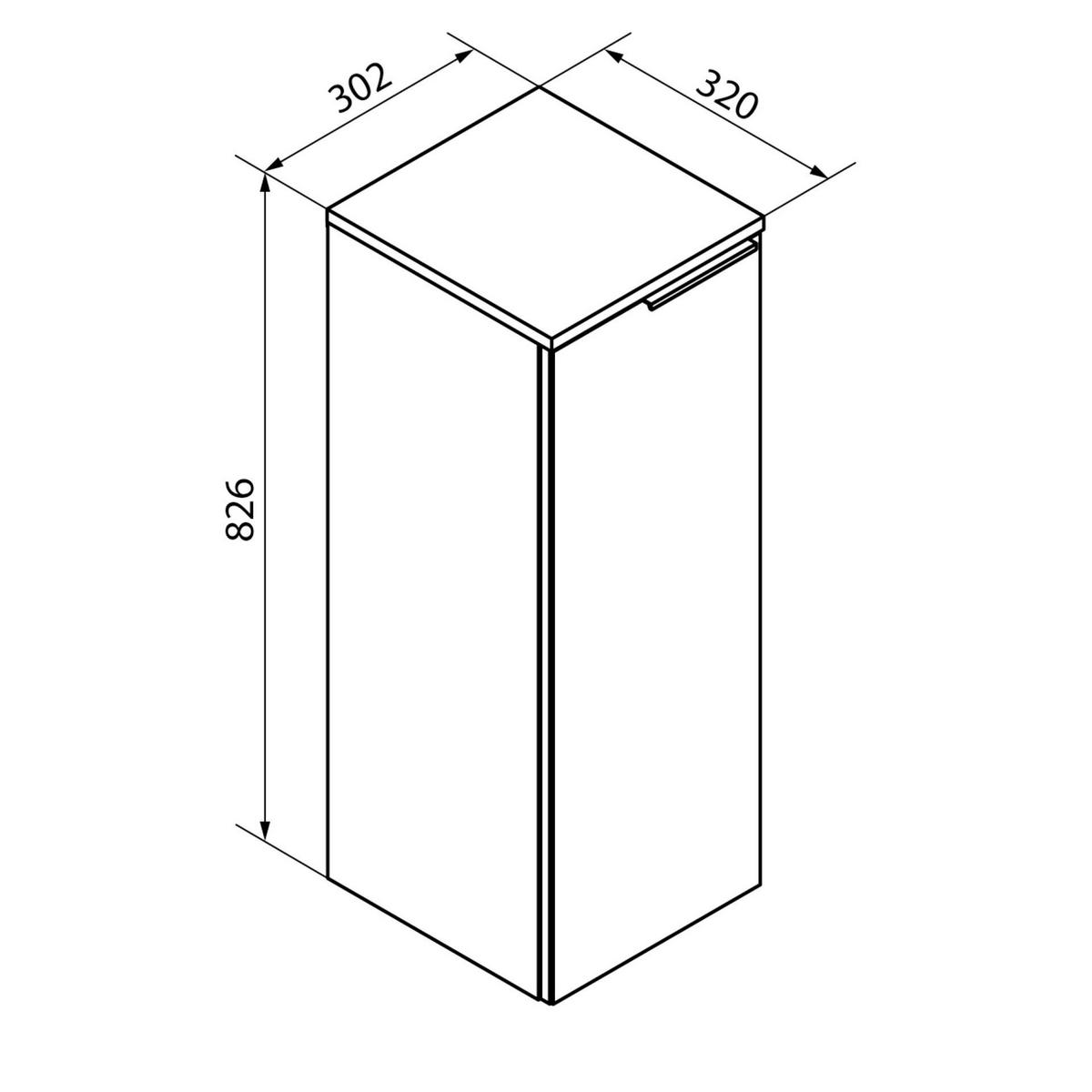 MIDISCHRANK 30,2/82,6/32 cm  - Chromfarben/Eichefarben, Basics, Glas/Holzwerkstoff (30,2/82,6/32cm) - MID.YOU