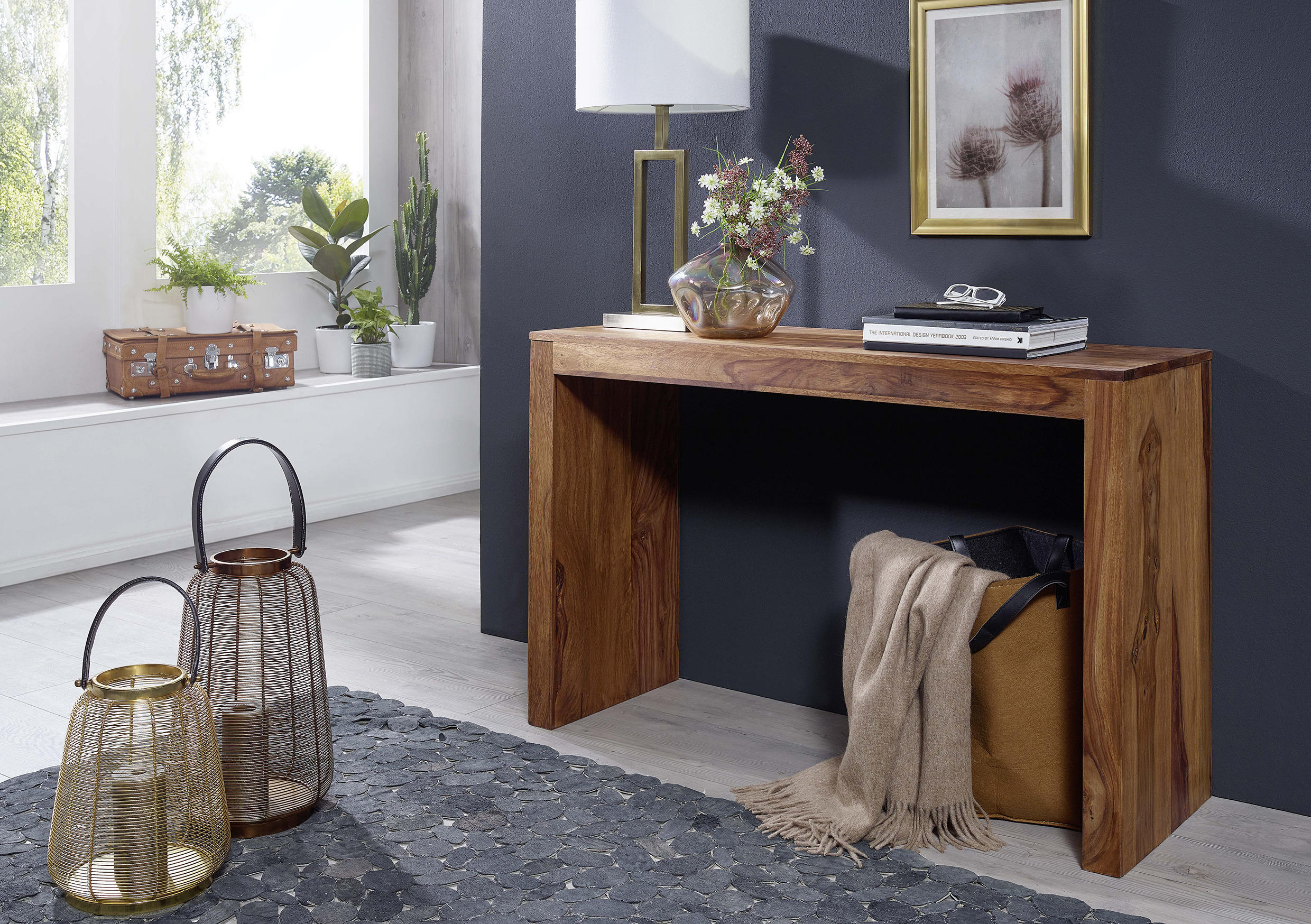 KONSOLENTISCH Sheesham massiv Sheeshamfarben - Sheeshamfarben, LIFESTYLE, Holz (115/40/75cm) - MID.YOU