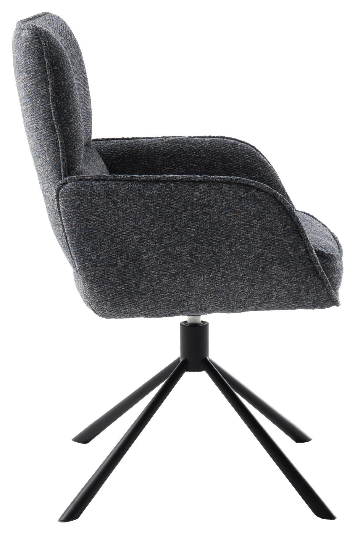 ARMLEHNSTUHL  in Stahl Webstoff  - Anthrazit/Schwarz, Design, Textil/Metall (62/92/65cm) - Novel