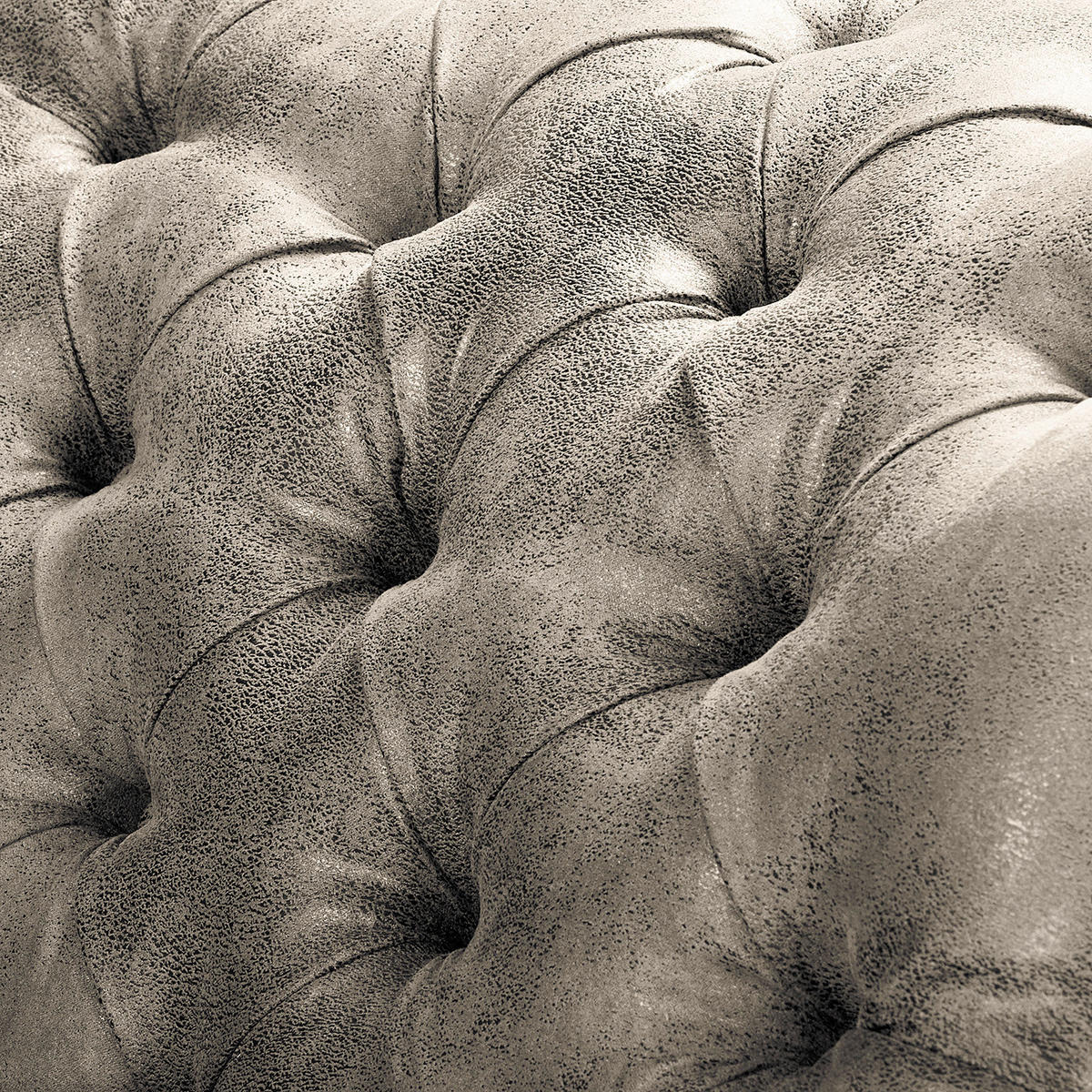 RÉCAMIERE Lederlook Hellgrau  - Hellgrau/Braun, Design, Holz/Textil (185/93/75cm) - Livetastic