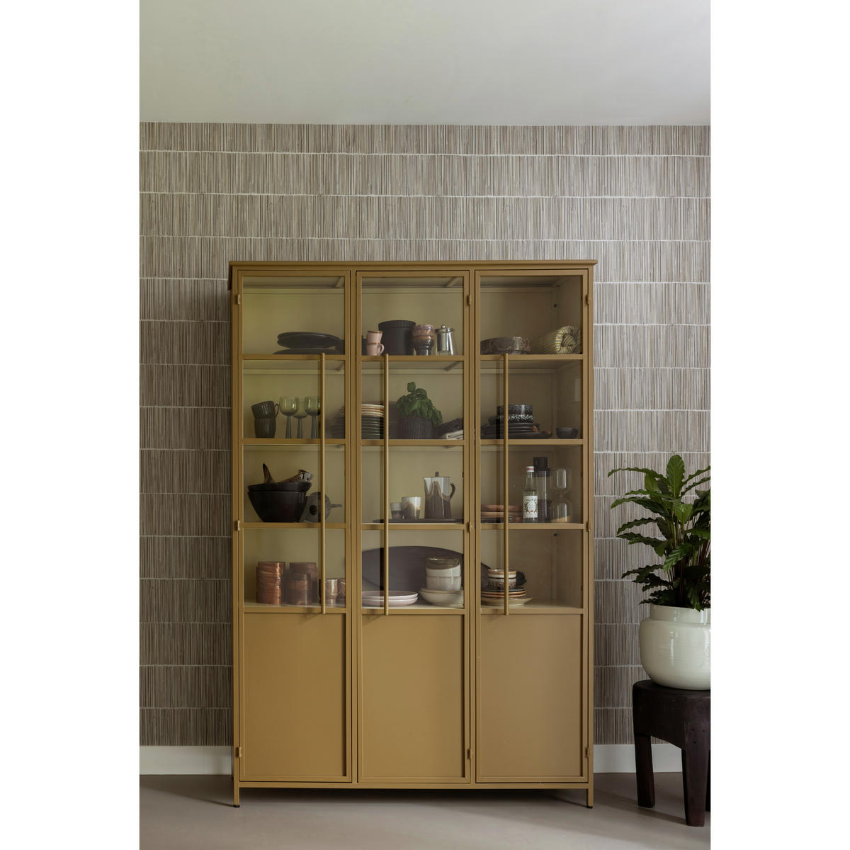 VITRINE Exhibit in Honig  - Honig, Design, Glas/Metall (140/200/40cm) - Livetastic