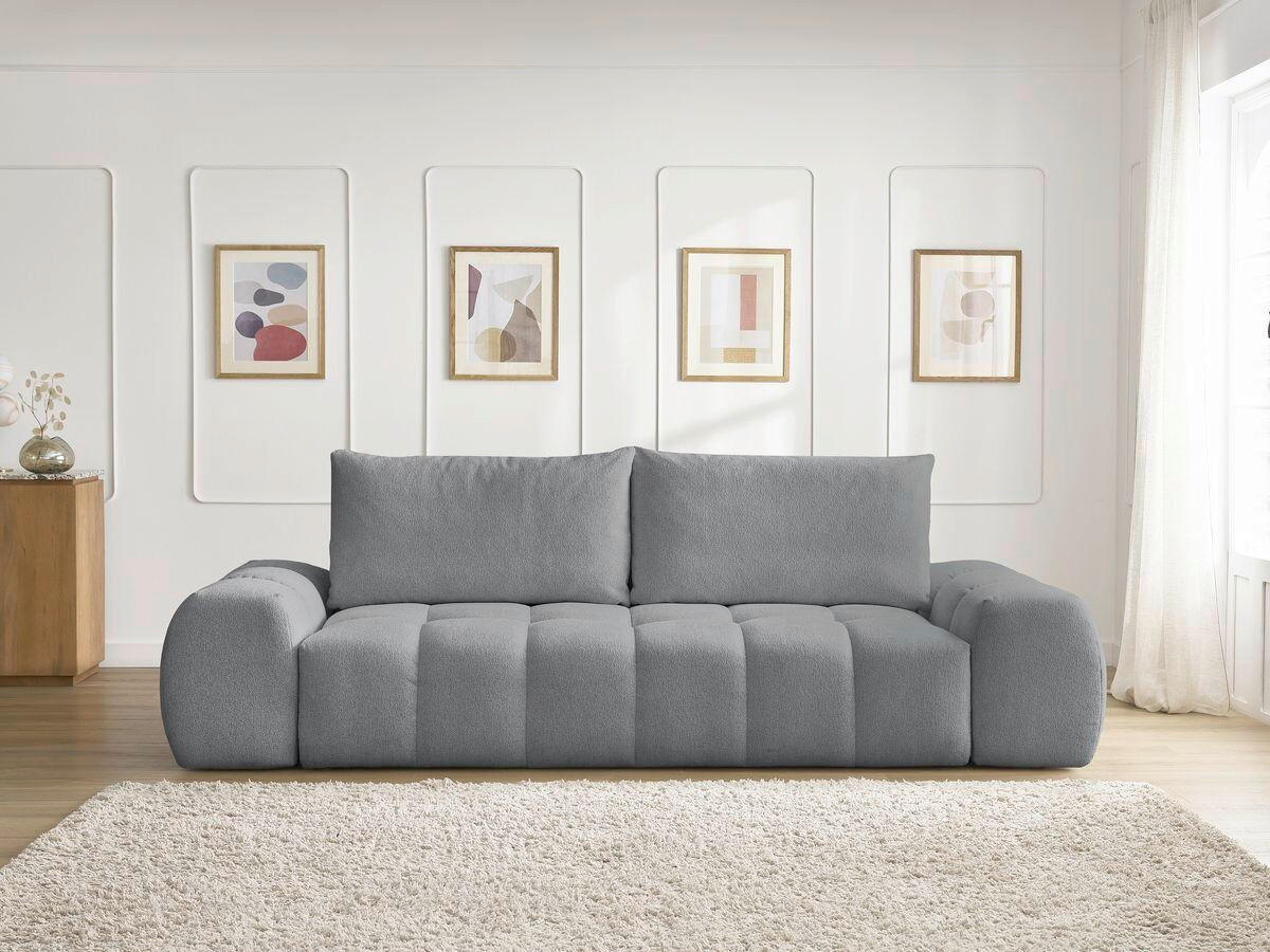 3-SITZER-SOFA EVEREST Flachgewebe Dunkelgrau  - Dunkelgrau/Schwarz, MODERN, Kunststoff/Textil (278/90/115cm)