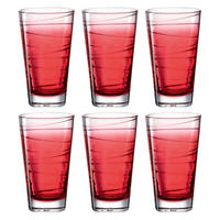 GLÄSERSET Vario 6-teilig  - Rot, Design, Glas (280ml) - Leonardo