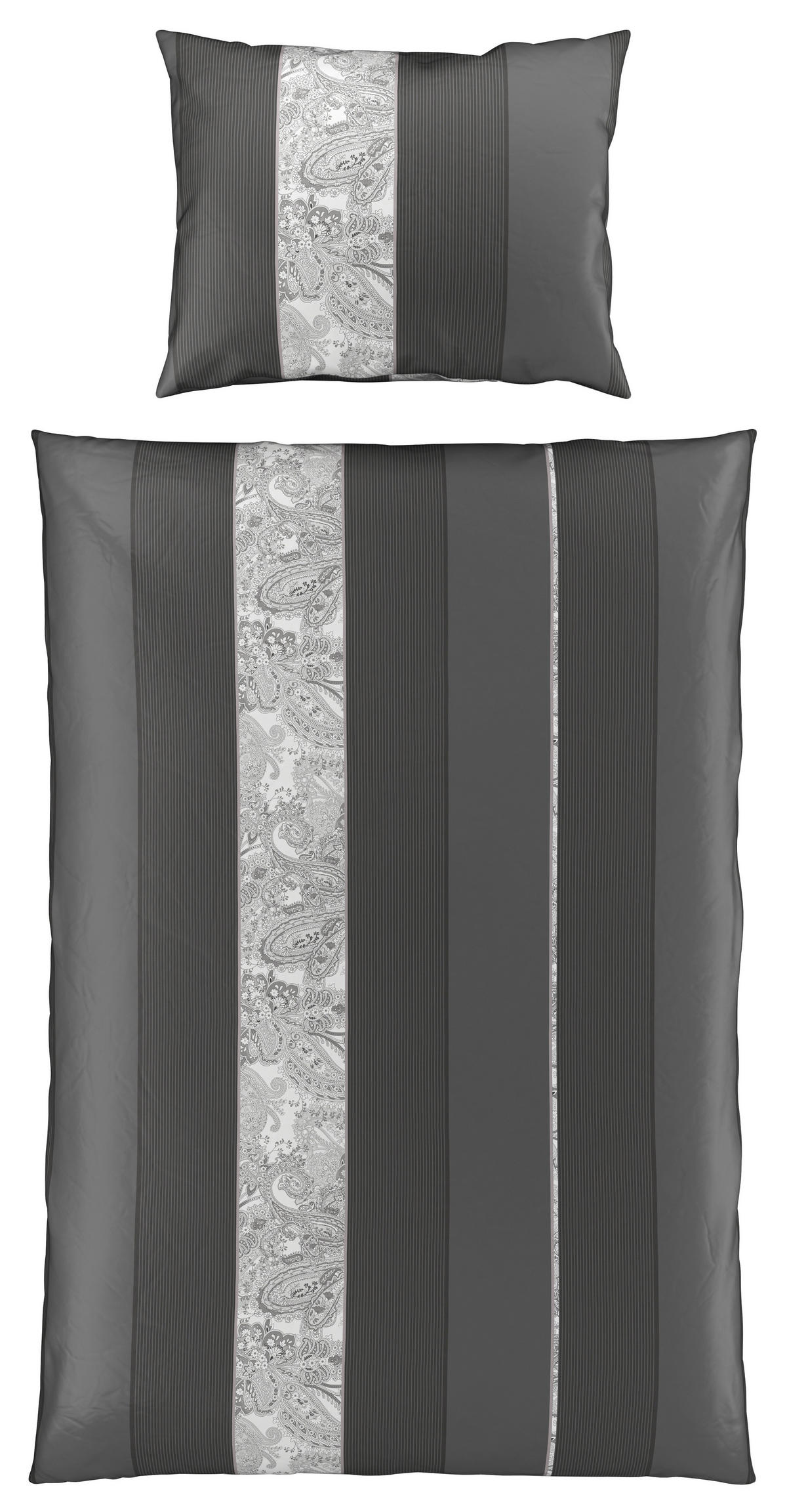POSTEĽNÁ BIELIZEŇ, satén, antracitová, 140/200 cm - antracitová, Design, textil (140/200cm) - Dieter Knoll