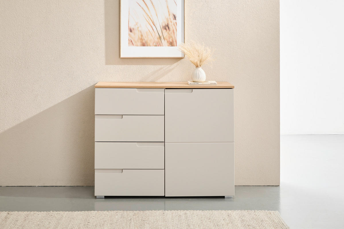 KOMMODE Swim, 100/80/40 cm, 4 Schublade(n)  - Kaschmir/Eiche Artisan, Design, Holzwerkstoff/Kunststoff (100/80/40cm) - MID.YOU