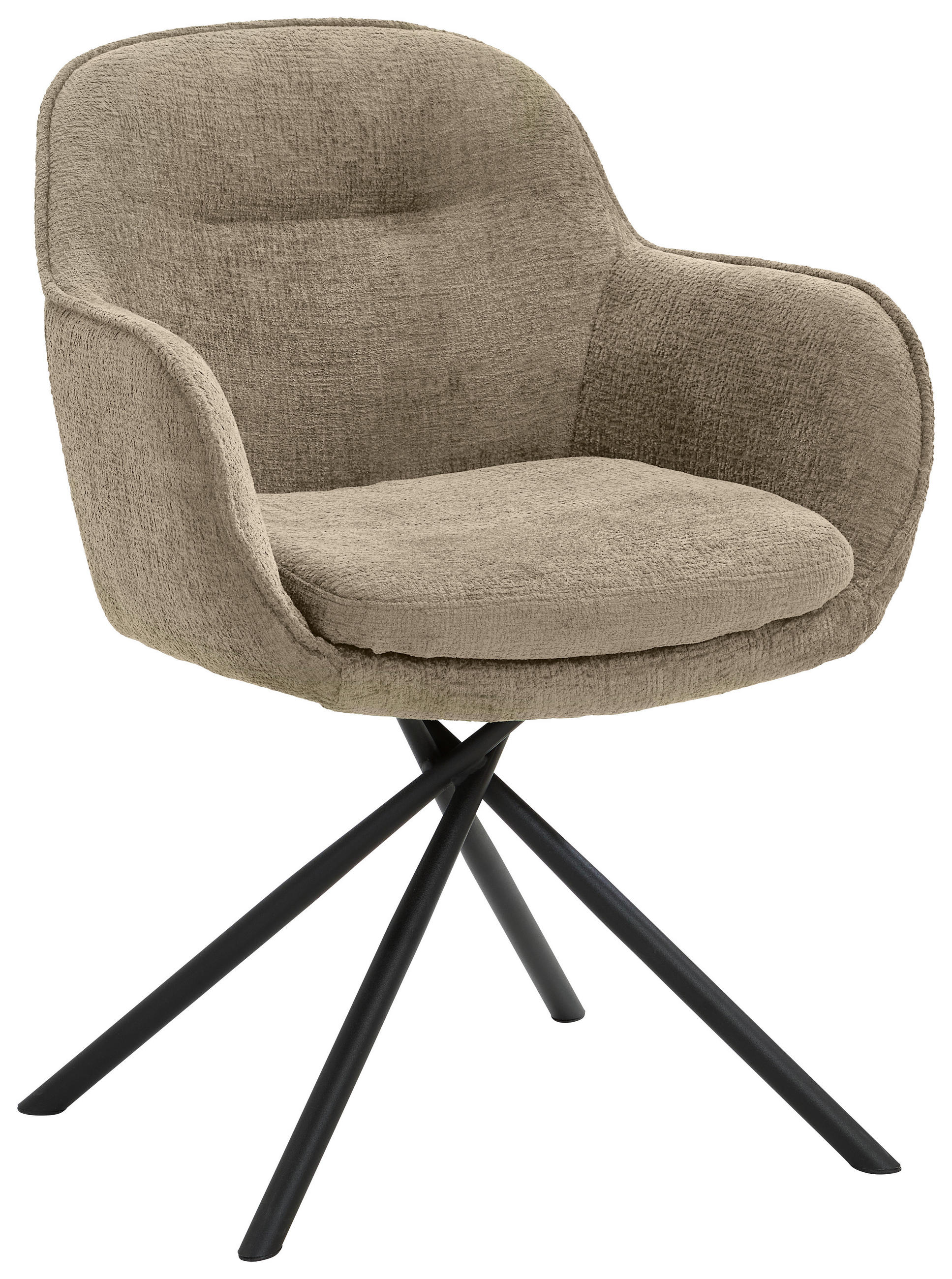 ARMLEHNSTUHL  in Webstoff  - Taupe/Schwarz, Design, Textil/Metall (64/87/63cm) - Novel