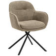 ARMLEHNSTUHL  in Webstoff  - Taupe/Schwarz, Design, Textil/Metall (64/87/63cm) - Novel