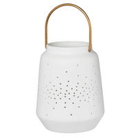 LATERNE - Weiss/Goldfarben, Design, Keramik (9/11,5cm) - Räder