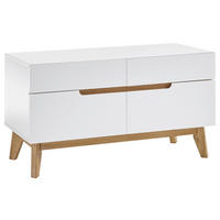 GARDEROBENBANK Cervo  in 97/53/40 cm  - Eichefarben/Weiß, Design, Holz (97/53/40cm)