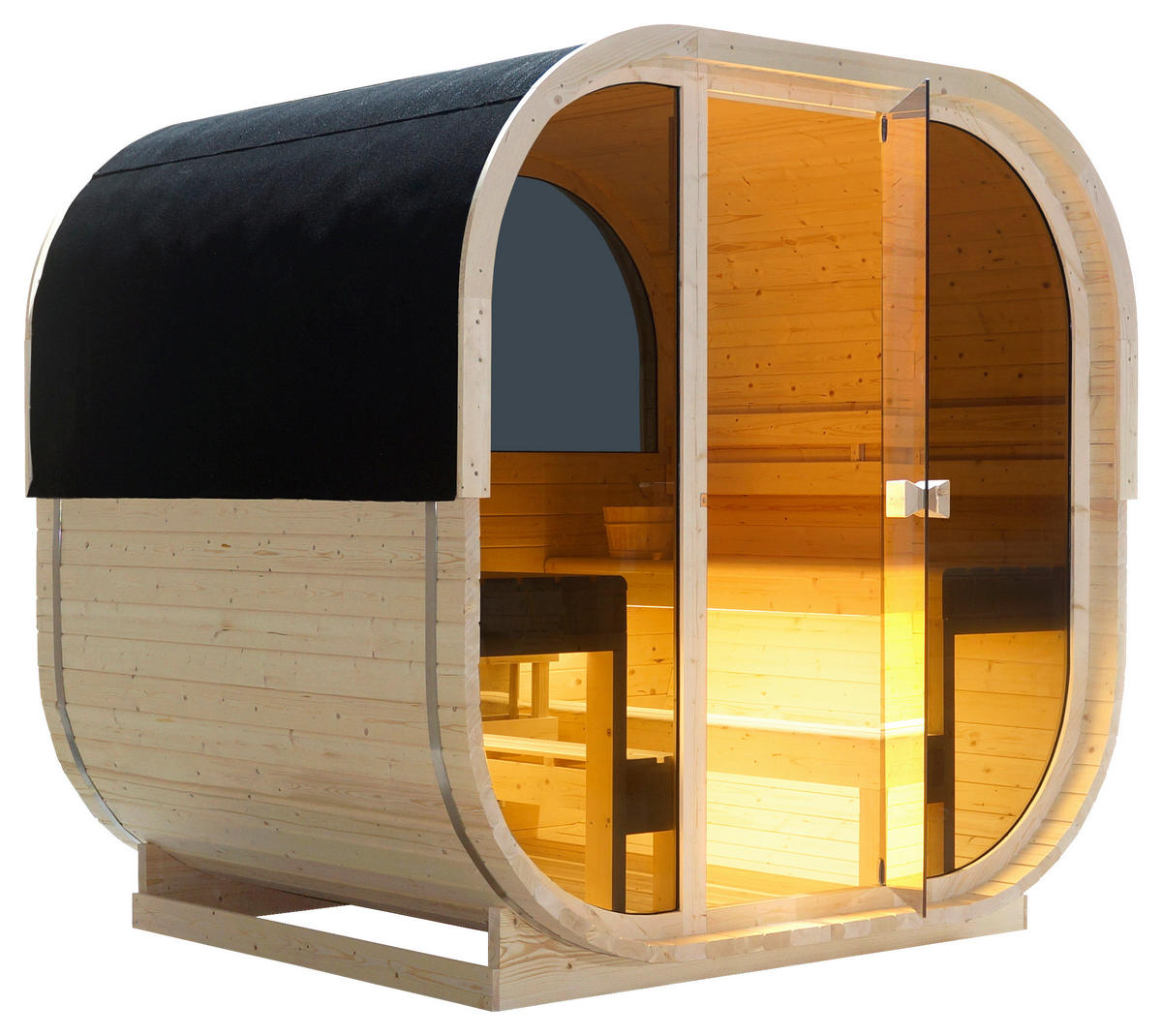 SAUNA für 6 Personen Hanko  - Fichtefarben, KONVENTIONELL, Holz (210/180/210cm) - Sanotechnik