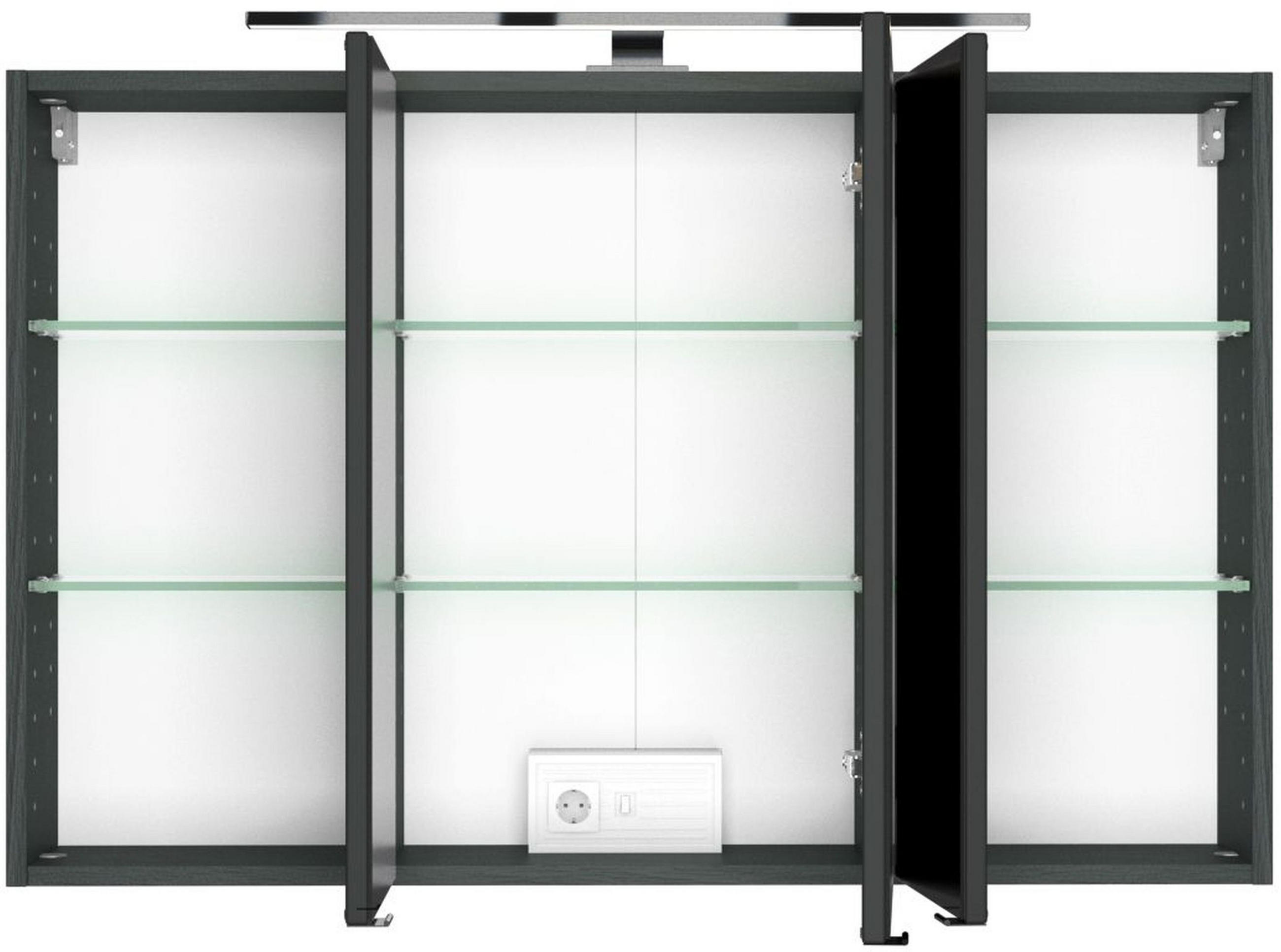 SPIEGELSCHRANK 100/66/20 cm  - Chromfarben/Grau, Design, Glas/Holzwerkstoff (100/66/20cm) - Held
