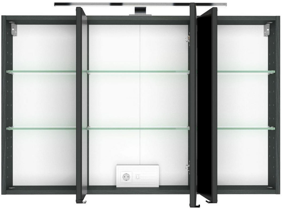 SPIEGELSCHRANK 100/66/20 cm  - Chromfarben/Grau, Design, Glas/Holzwerkstoff (100/66/20cm) - Held