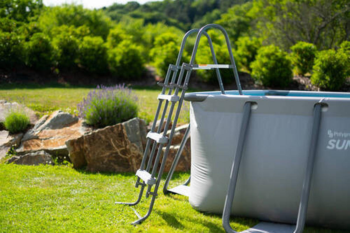 POOL-SET PGP4130739E-AN 200/100/400 cm  - Anthrazit, KONVENTIONELL, Kunststoff/Metall (200/100/400cm) - Ambia Garden