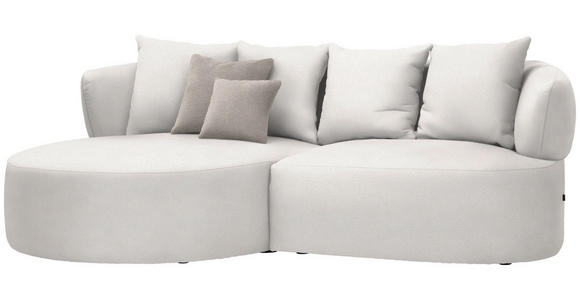 ECKSOFA in Plüsch Creme  - Greige/Creme, MODERN, Kunststoff/Textil (166/235cm) - Hom`in