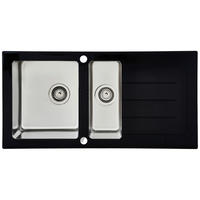 SPÜLE 1720NEWYORK100X50S  - Schwarz, Trend, Glas/Metall (100/21/50cm) - Respekta