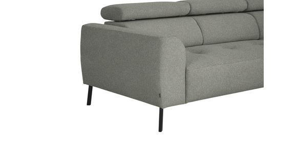 ECKSOFA in Struktur Hellgrau  280/205 cm  - Hellgrau/Schwarz, Design, Textil/Metall (280/205cm) - Xora